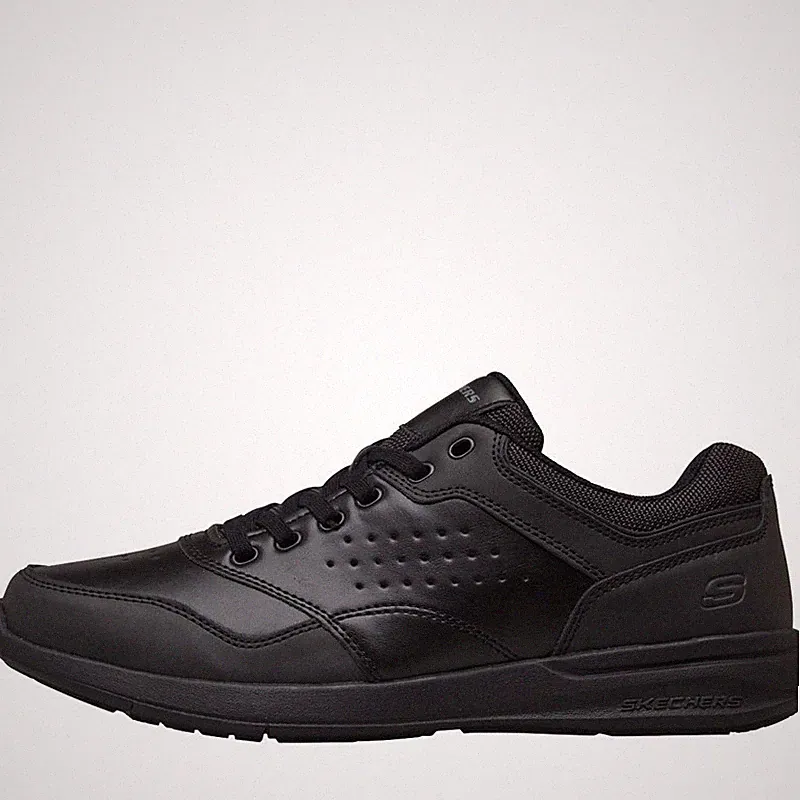 SKECHERS Herren Elent Velago Leder Schuhe schwarz