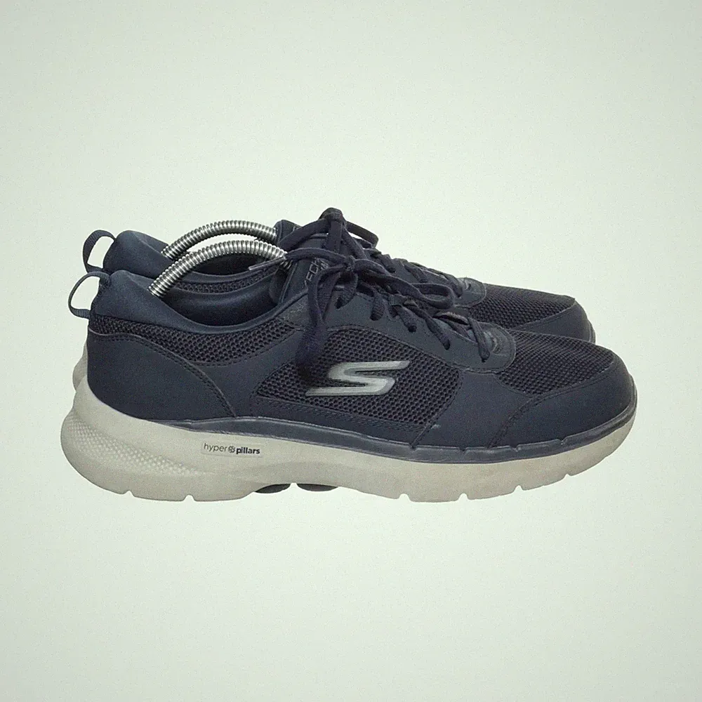 Skechers, Laufschuhe, Größe: 43, Leder, Blau/Grau, Herren #GU3