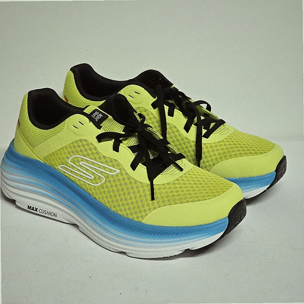 Skechers Max Cushion Running Shoes Lime Mesh Sneakers Mens 9.5 Like New