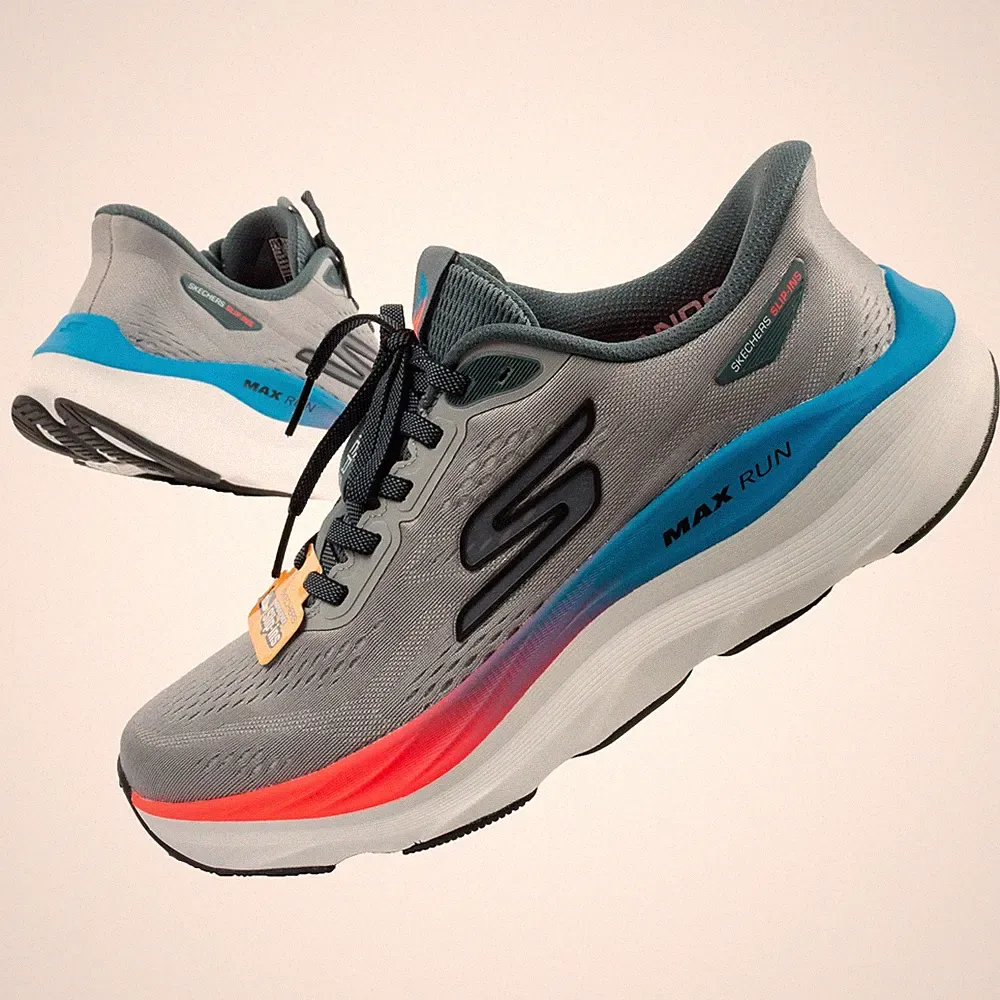 Skechers Max Run Slip-Ins Herren Sneaker Laufschuhe Sportschuhe Freizeitschuhe
