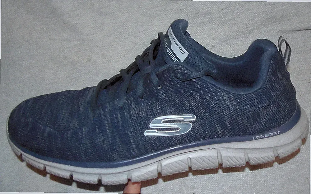 Skechers Memory Foam Sneaker Gr.46 Sportschuhe Sommer Schuhe Blau geklebt used!