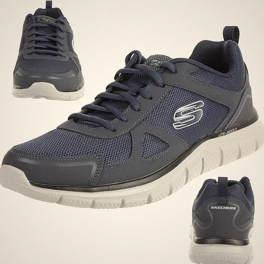 Skechers Sport Mens TRACK SCLORIC Sportschuhe/Laufschuhe Herren Wide Fit Blau