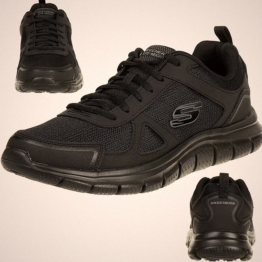 Skechers Sport Mens TRACK SCLORIC Sportschuhe/Laufschuhe Herren WIDE FIT Schwarz