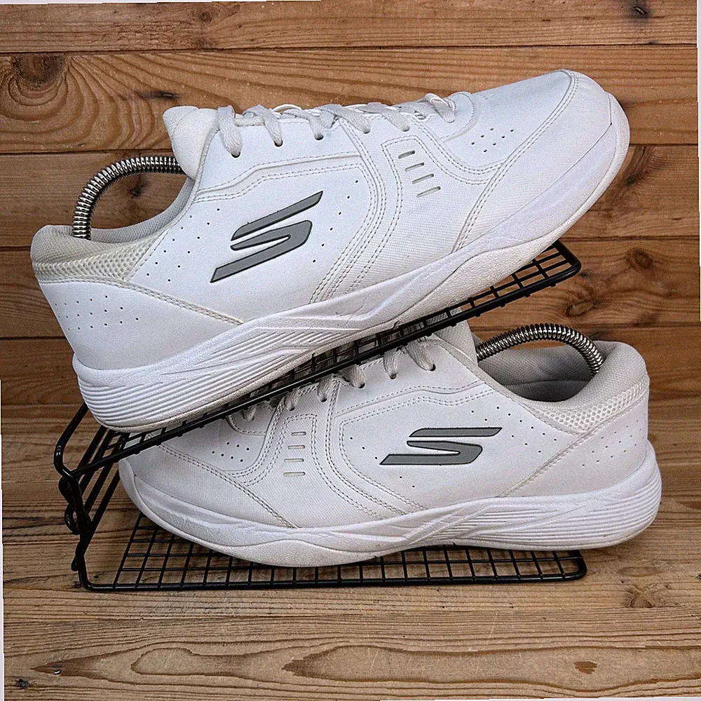 Skechers Turnschuhe Herren Größe UK 9 Viper Court weiß Padel Pickleball Tennisschuhe