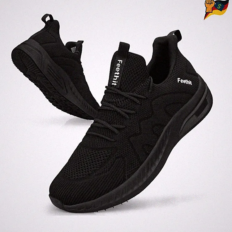 Sneaker Herren Feethit Sportschuhe Atmungsaktiv Rutschfest Größe 45 Schwarz