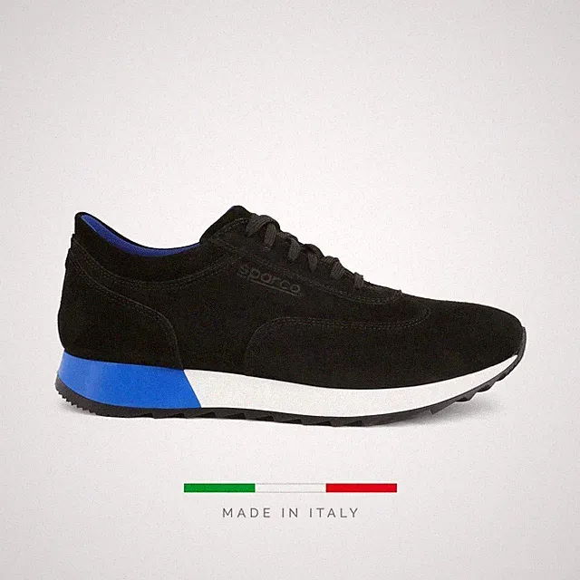 SPARCO IMOLA RUN Turnschuhe Sneaker Schwarz Wildleder Motorsport Fahrschuhe Neu