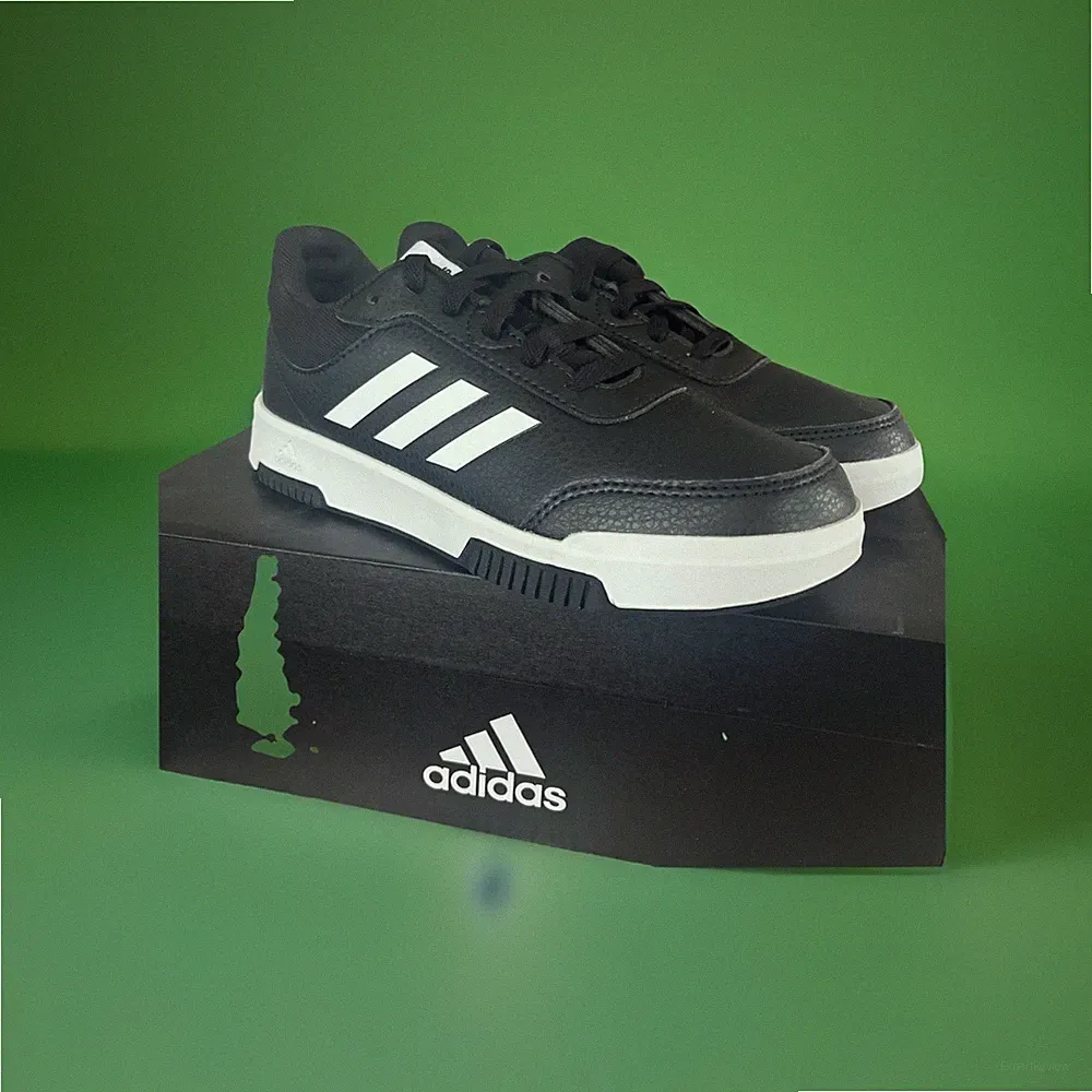 Sport Schuhe Sneakers Kind Junge Damen Adidas Tensaur Sport Lace schwarz weiß
