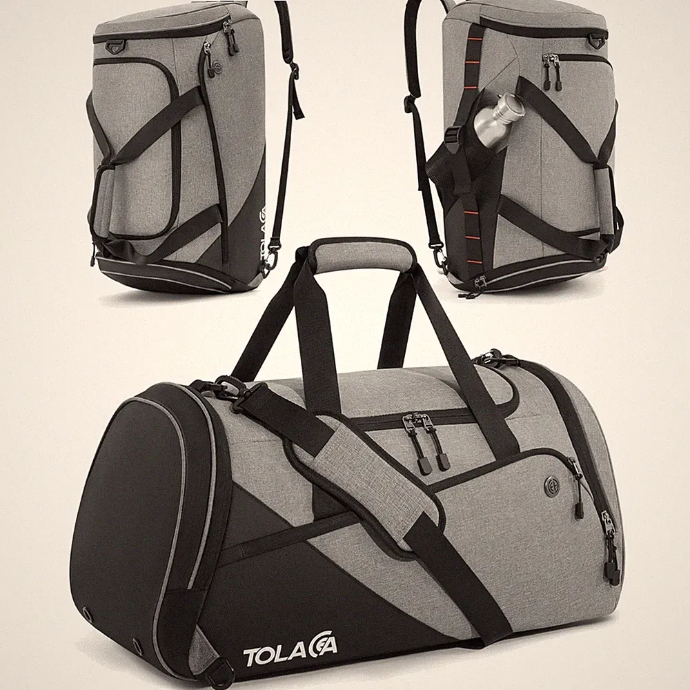 Sporttasche Rucksack Damen Herren Wasserabweisend 47L Laufschuhe Gym Tasche