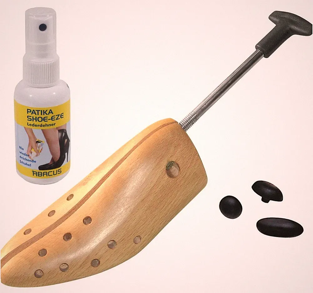 Stabiler Schuhdehner mit Dehnspray Shoe Eze, Schuhweiter Buchenholz Schuhspanner