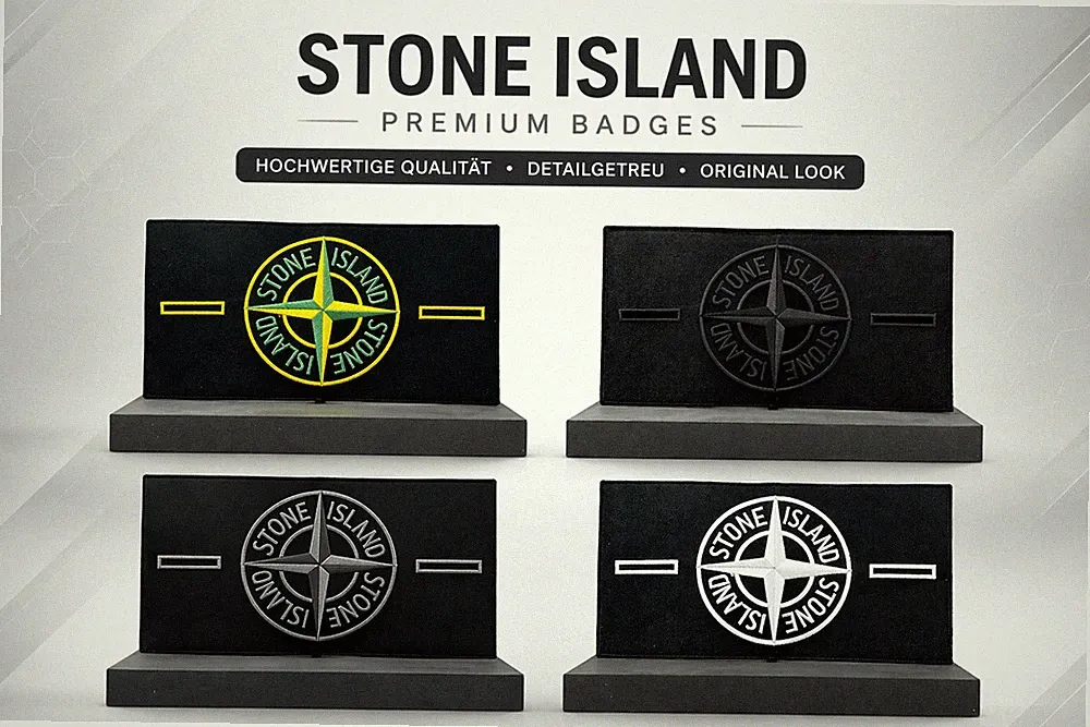 Stone Island Badge & Knöpfe – 4 Varianten, Ärmel Patch, Knopf Set