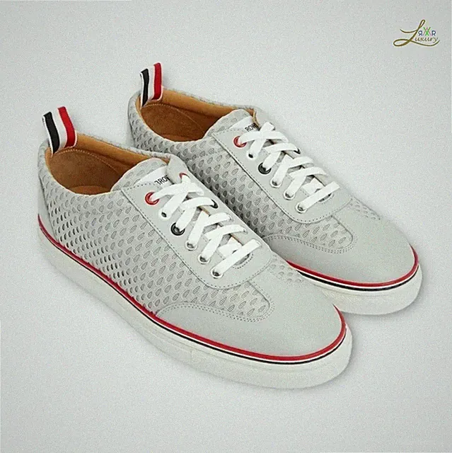 Thom Browne Athletic Mesh Cupsole Trainers Grey Stripe Sneaker Größe EU 43