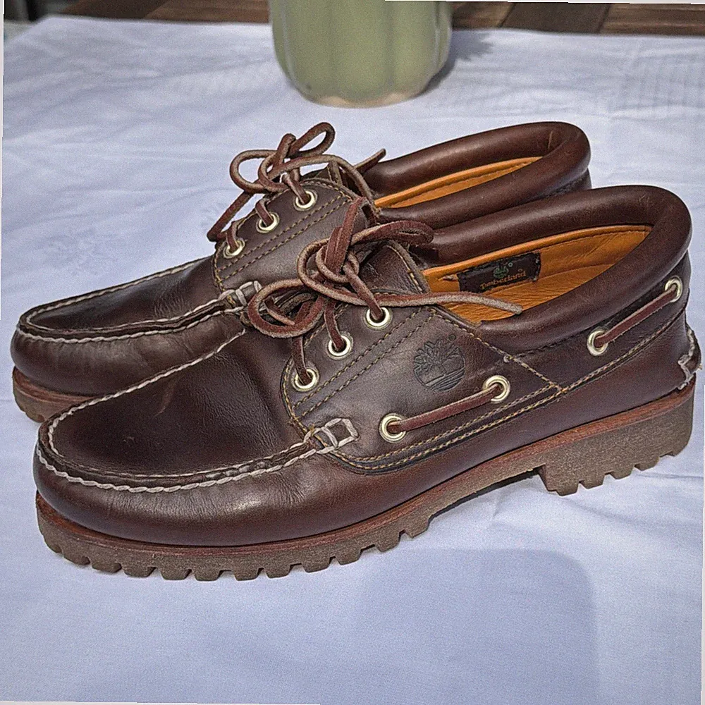 Timberland Authentic 3-Eye Lug Herren Bootsschuh Burgunderrot Leder USA 41 EU/ 7