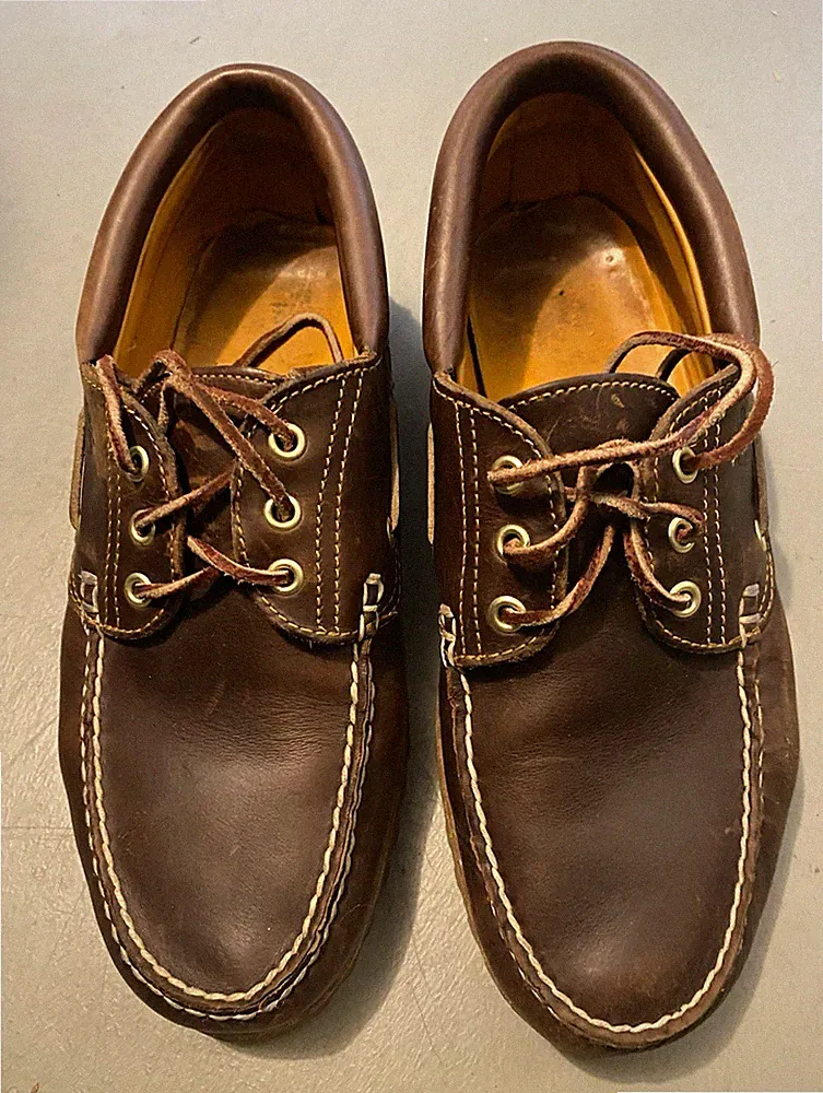 Timberland Herren Bootsschuhe Leder braun Schnürung EU 43 Komfort Kontrastnähte