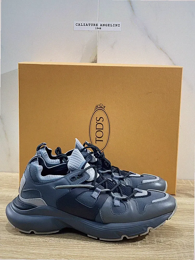 Tod ’S Sneaker Mann Run 54C aus Leder Grau Luxury Mann Turnschuhe 42.5