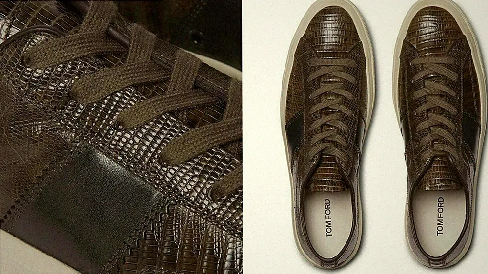 TOM FORD Cambridge Lizard Eidechse Sneakers Shoes Schuhe Turnschuhe Trainers 41