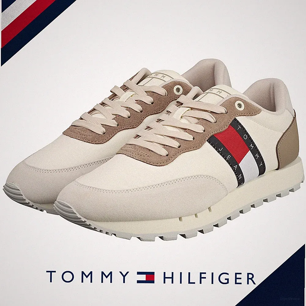 Tommy Hilfiger Herren Sneaker Schuhe Turnschuhe Laufschuhe Runner Jeans Beige