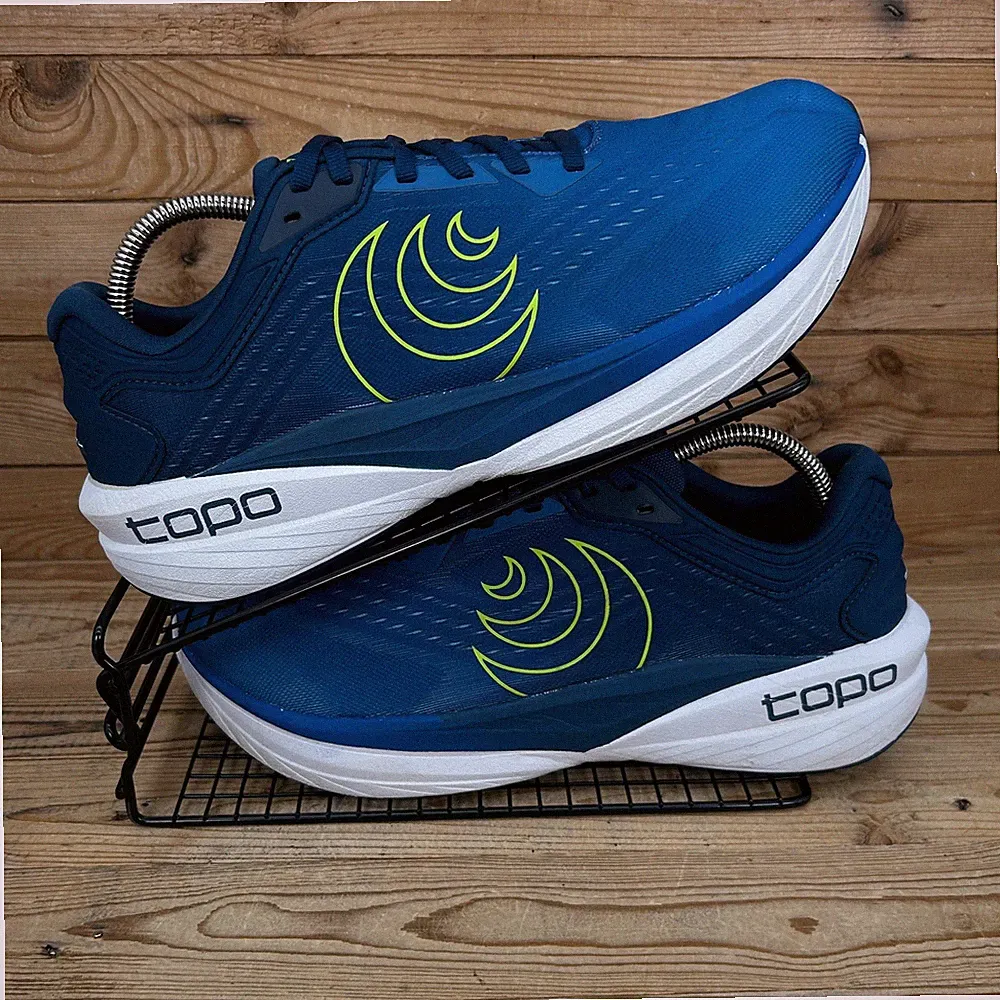 Topo Sportschuhe Herren Größe UK 10 Phantom 4 blau limette Straßenlaufschuhe