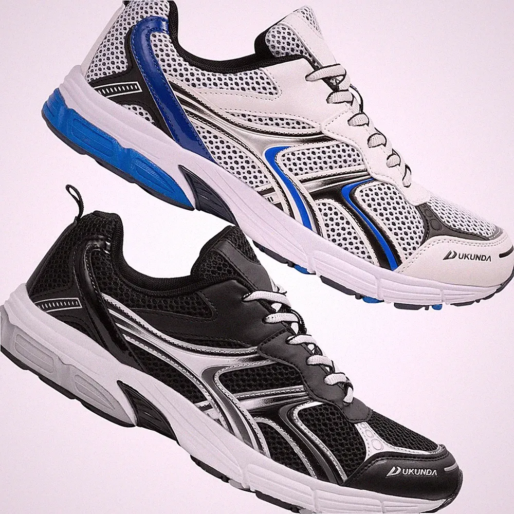 UKUNDA "Mombasa" Herren Sport Running Training Laufschuhe weiß schwarz neu