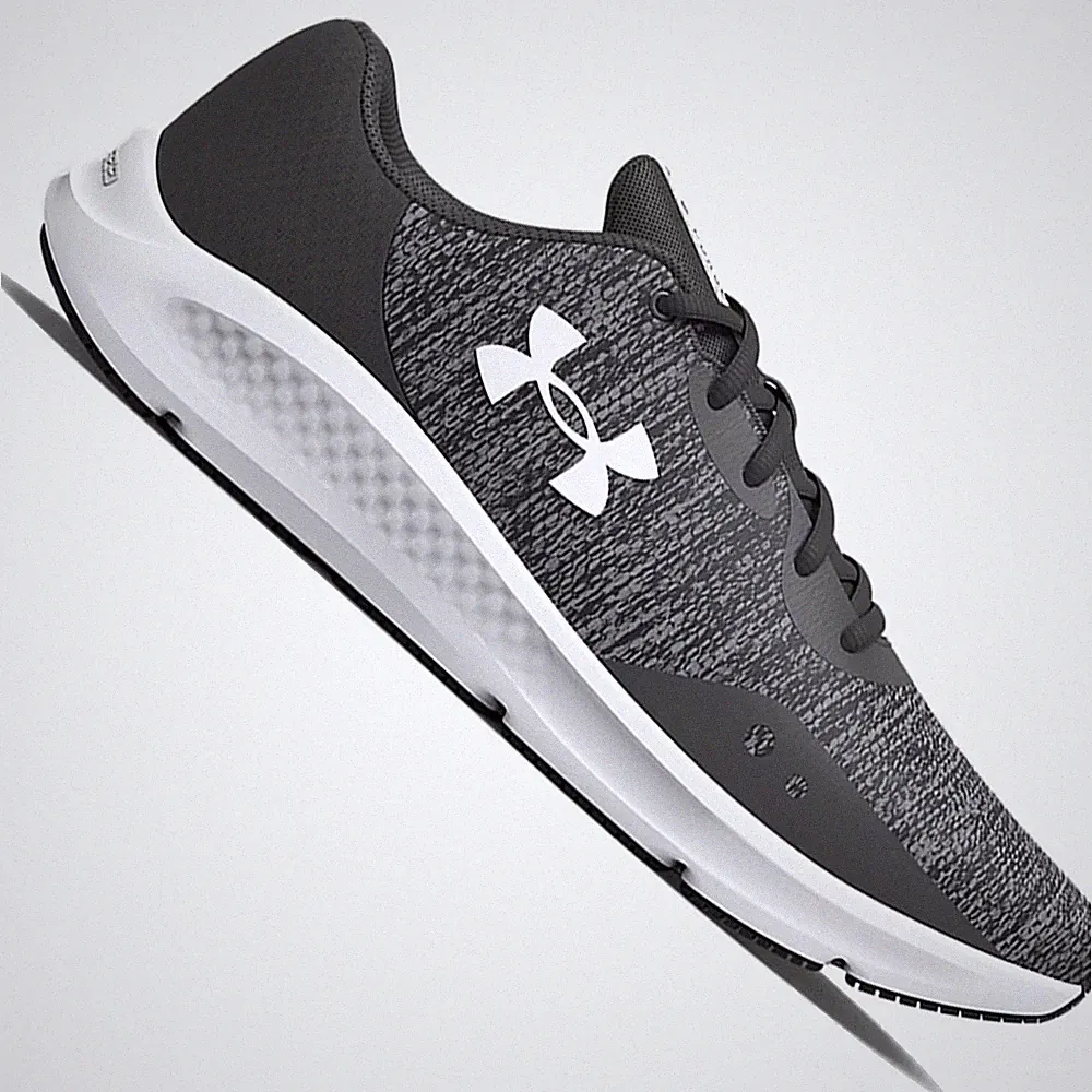 Under Armour Charged Pursuit 3 Twist Schuhe Herren-Laufschuhe Sportschuhe Grau