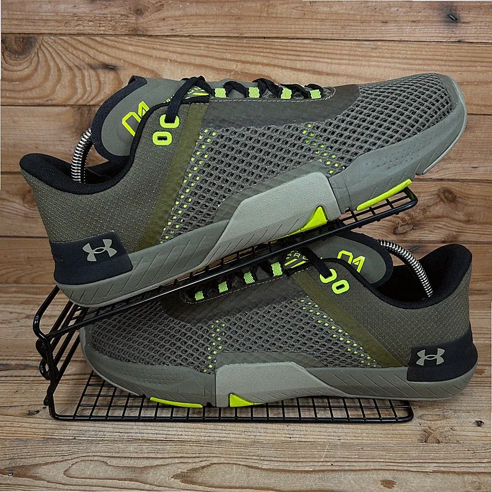 Under Armour Turnschuhe Herren Größe UK 10,5 Tribase Reign 4 Grün Crossfit Schuhe UA