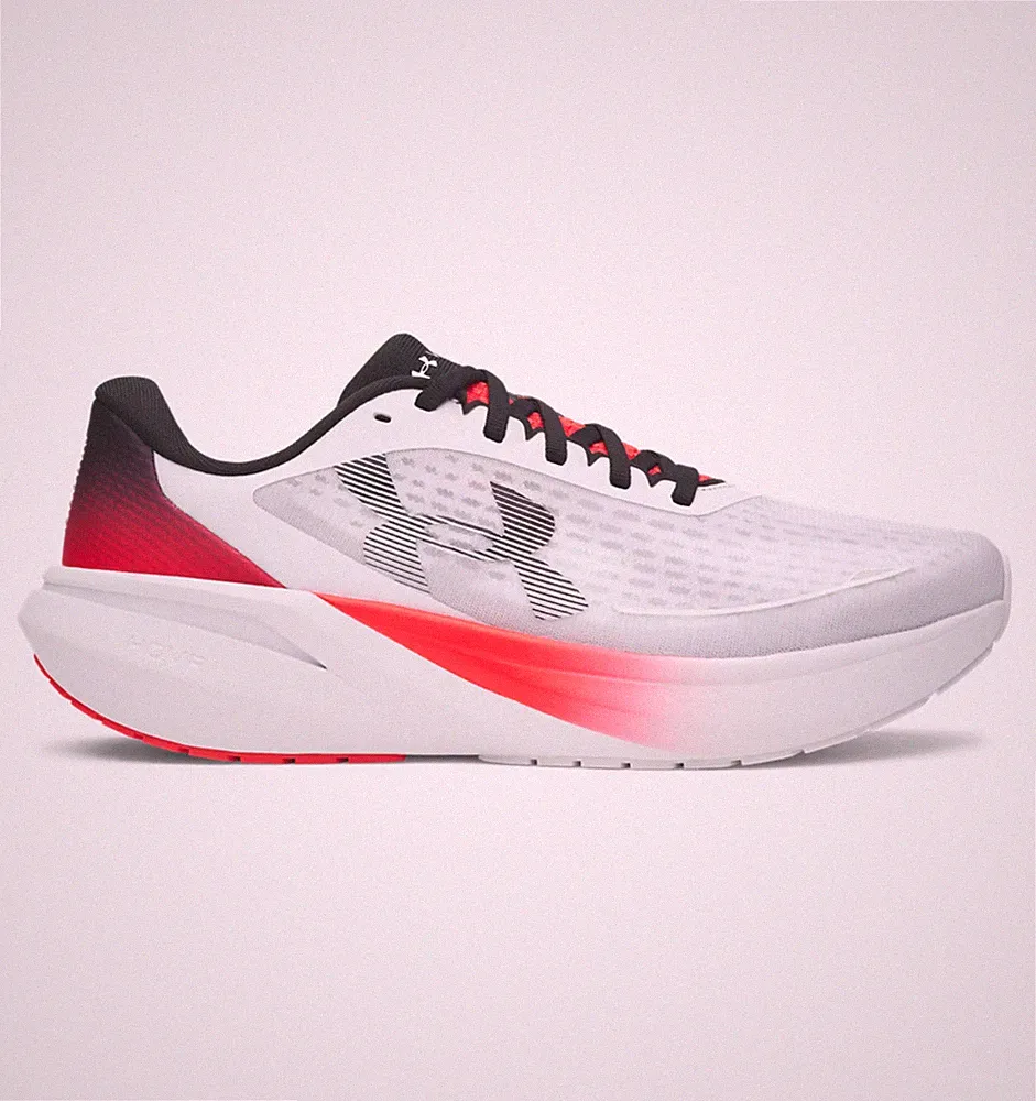 Under Armour Velociti Pace Laufschuhe in Weiß/Racerrot