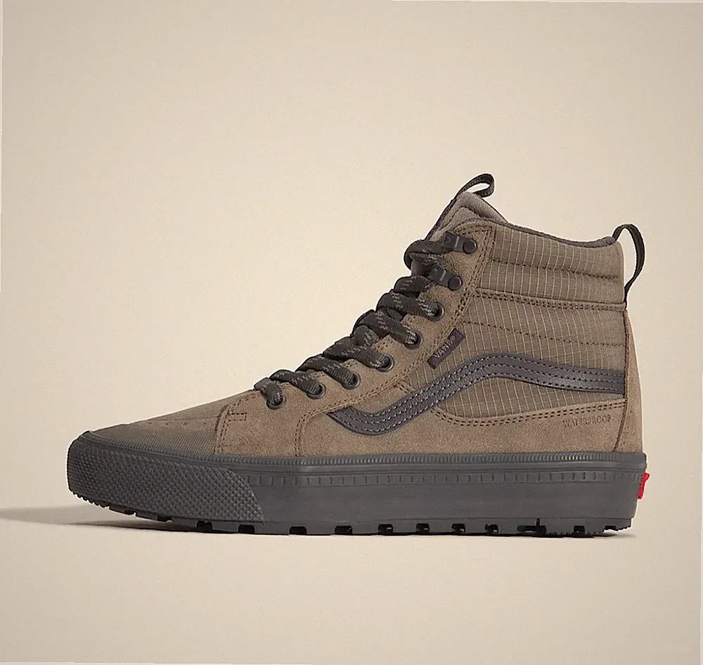 Vans Original Sk8-Hi Waterproof Insulated Shoes in Grey Limited Stock