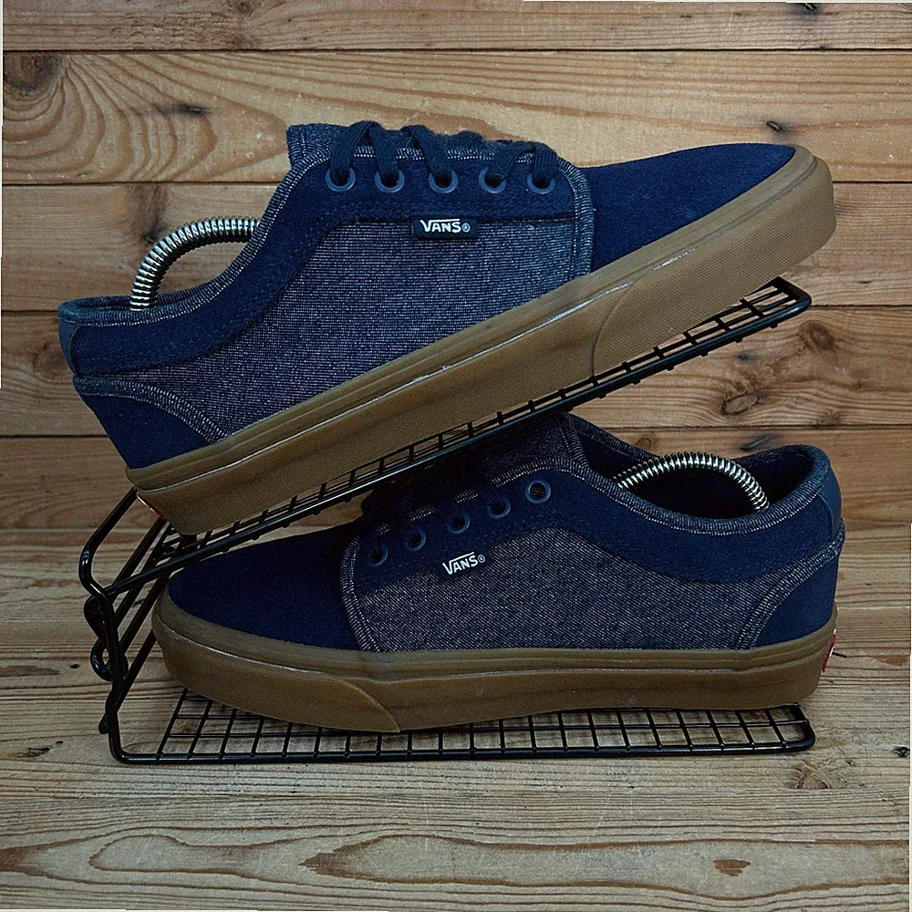 Vans Sneaker Herren UK 7,5 Chukka Low Pro Denim Blau Gummisohle Skater Surfer Schuhe