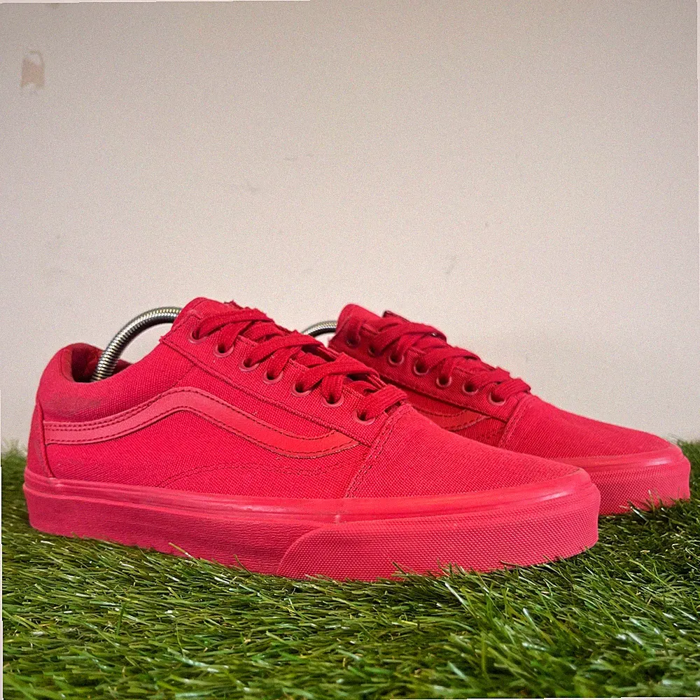Vans Turnschuhe Größe 8,5 Herren rot Old Skool klassische Slipper Gehen Laufschuhe