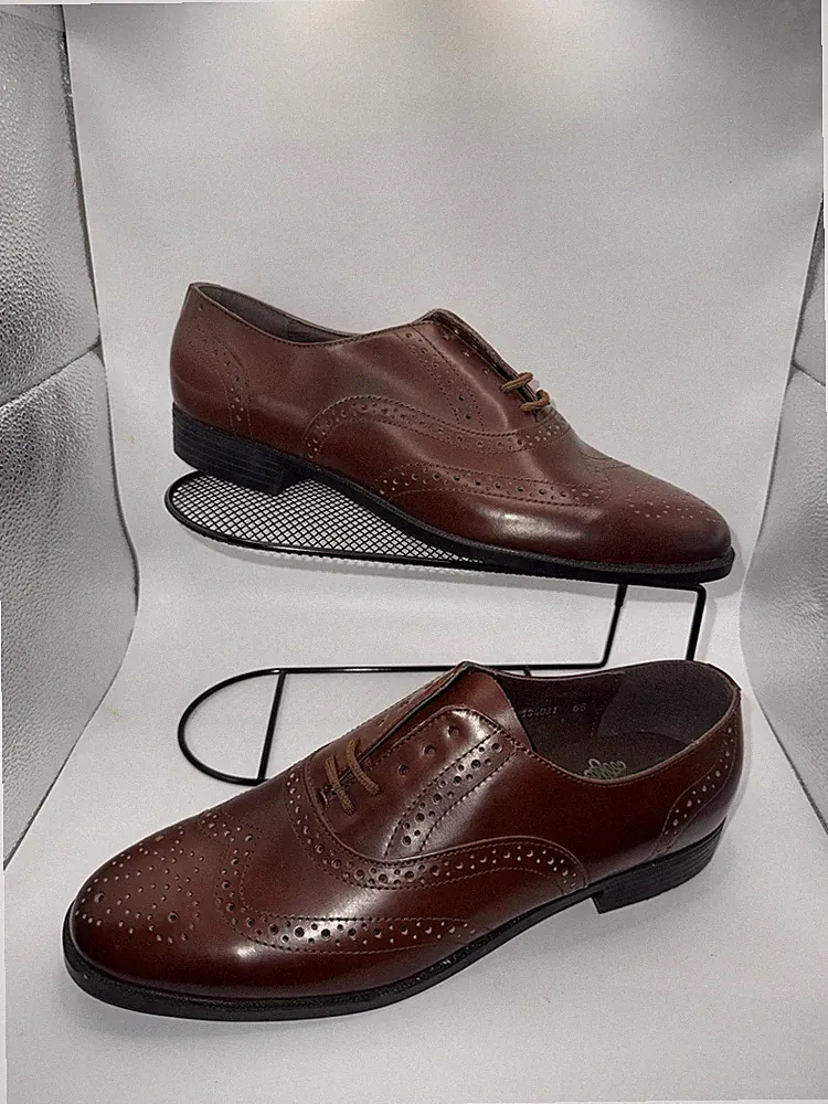 Vintage elegante Schuhe Herren UK 9 braun Leder Oxford Halbschuhe hergestellt Tschechoslowakei