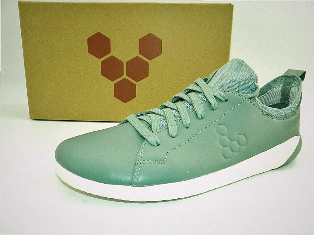 VivoBarefoot GEO COURT KNIT Sneaker Barfußschuhe Laufschuhe Leder Grün Herren 45
