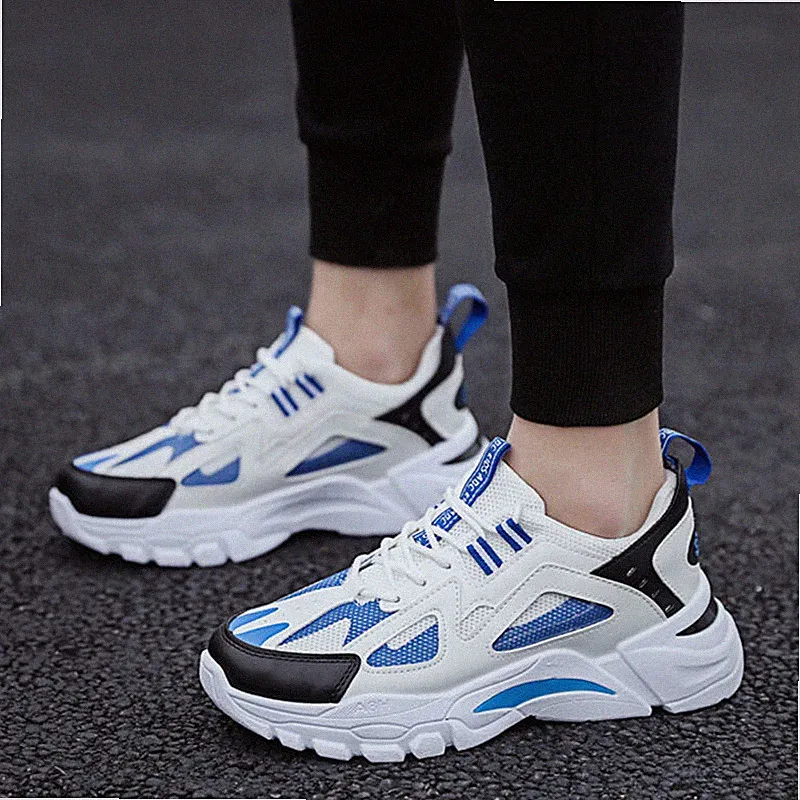 Weiße Sneaker Herren rutschfeste Walking Laufschuhe Sport