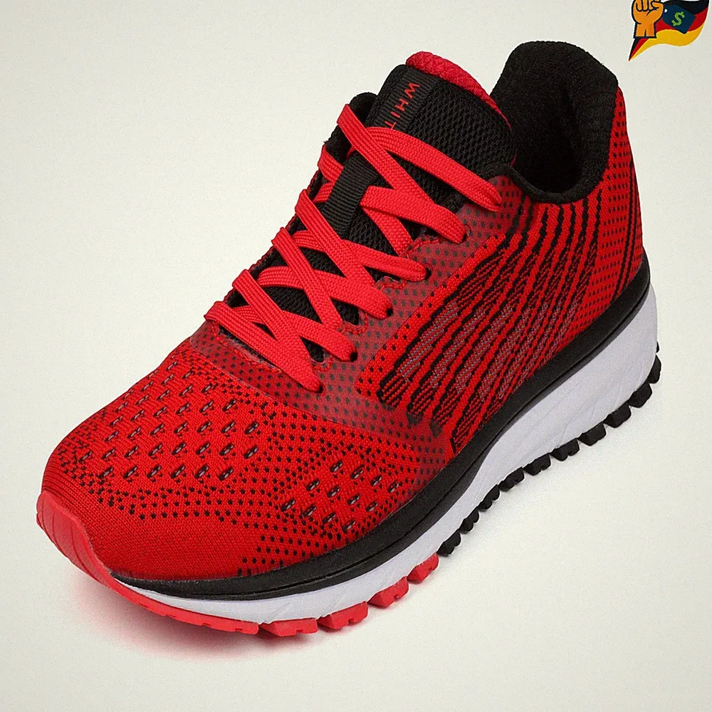 WHITIN Laufschuhe W30 Unisex Rot 44 Atmungsaktiv Sportschuhe Walkingschuhe