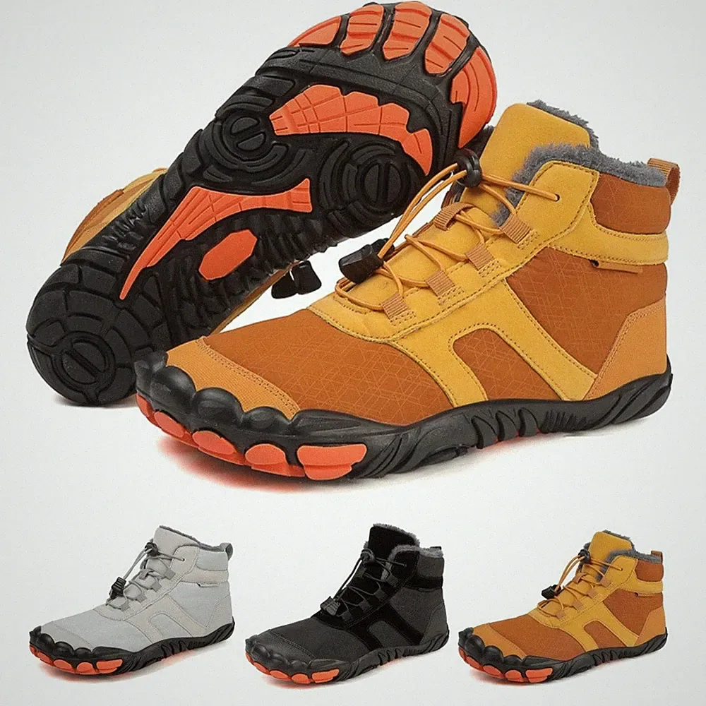 Winter Barfußschuhe Damen Herren Bequem Winterstiefel Warm Gefüttert Winterschuh