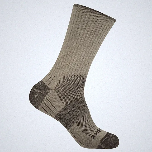 Wrightsock Laufsocke Wandersocke hemp hellbraun Merino Wolle, Crew wadenhoch