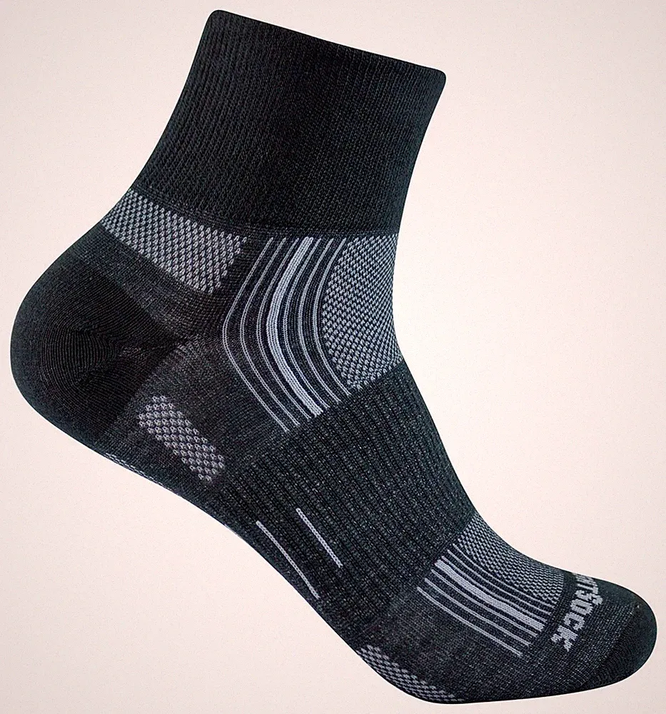 WRIGHTSOCK Profi Laufsocke, Wandersocke -anti-blasen- mittellang schwarze Socken