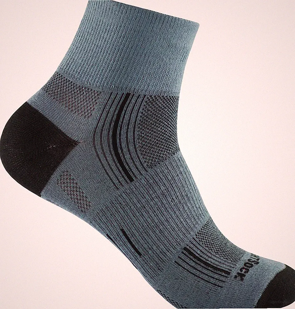 WRIGHTSOCK Profi Laufsocke Wandersocke anti-blasen-system - grau schwarz
