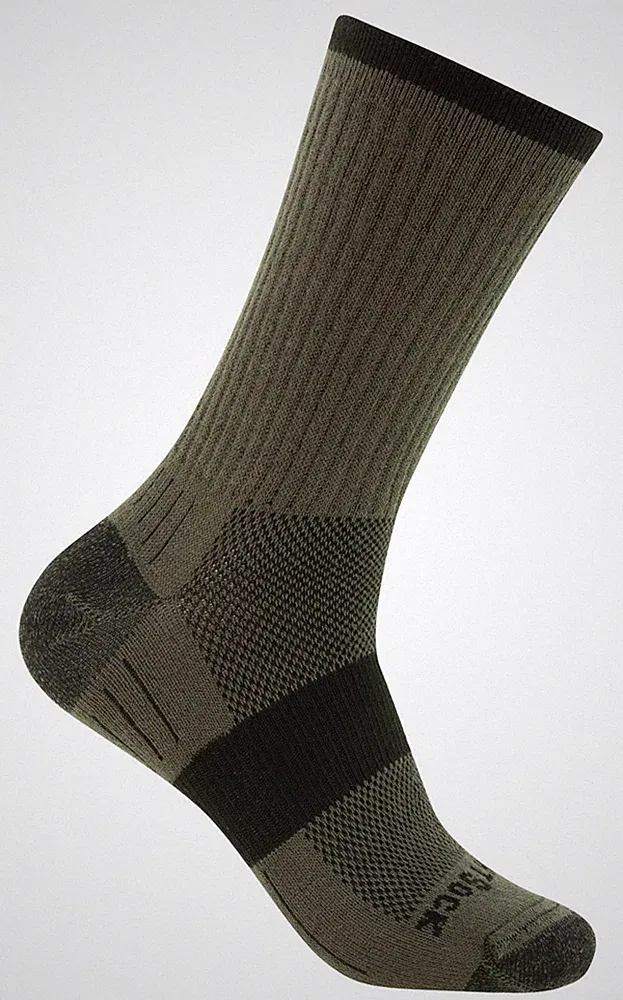 WRIGHTSOCK Profi Laufsocke Wandersocke olivgrün lange Socke - Anti-Blasen-System